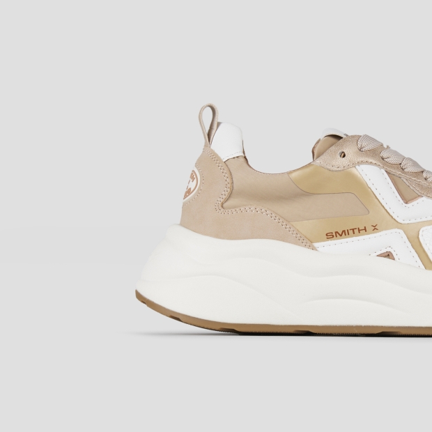 Sneakers Alexander Smith horizon donna in nylon beige e laminato rame - 3