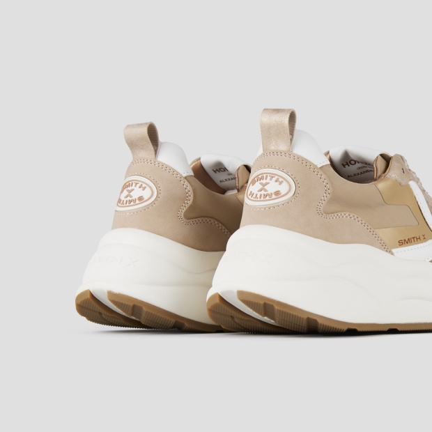 Sneakers Alexander Smith horizon donna in nylon beige e laminato rame - 5