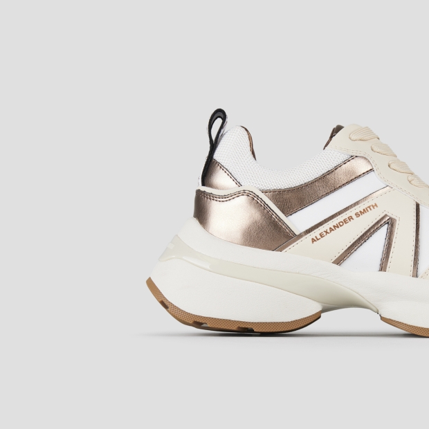 Sneakers Alexander Smith victoria donna in pelle e mesh con dettagli laminati rame - 3