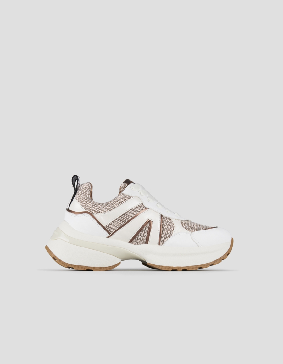 Sneakers Alexander Smith victoria donna in pelle e tessuto tecnico bronzo con dettagli laminati - 1