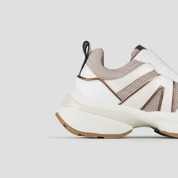 Sneakers Alexander Smith victoria donna in pelle e tessuto tecnico bronzo con dettagli laminati - 3