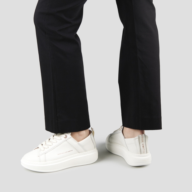 Sneakers Alexander Smith wembley donna decostruita in pelle bianca - 2
