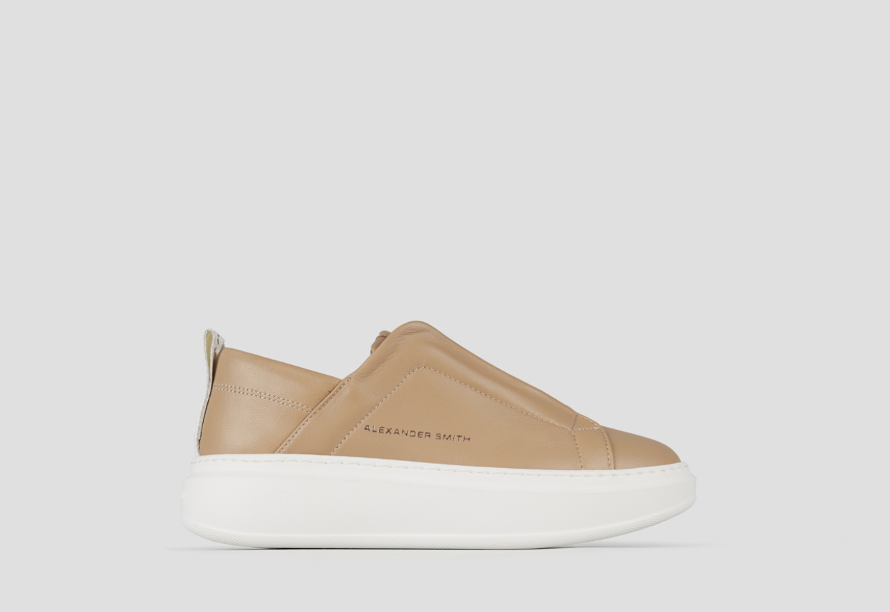 Sneakers Alexander Smith wembley slip-on donna in pelle beige - 1