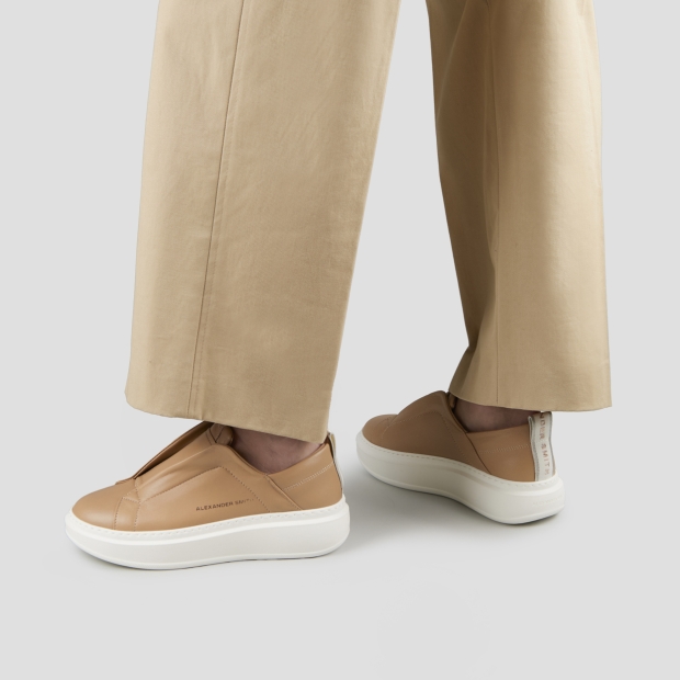 Sneakers Alexander Smith wembley slip-on donna in pelle beige - 2