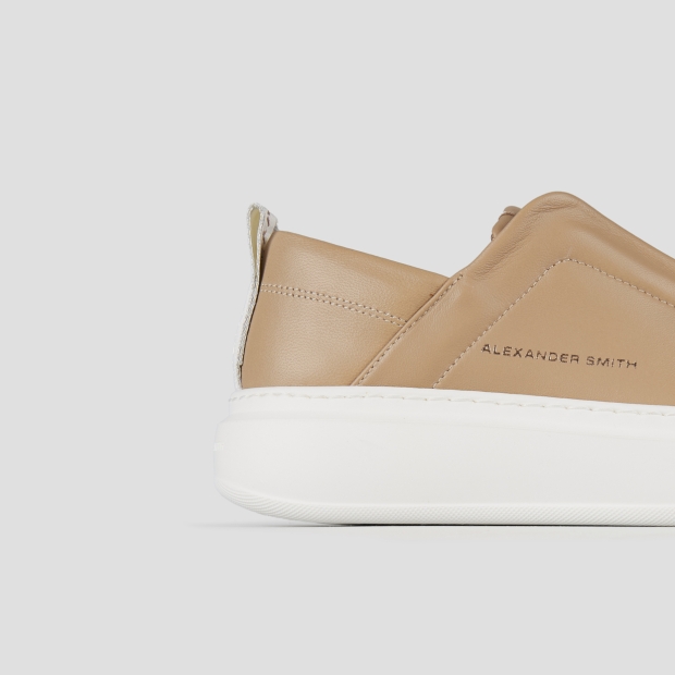 Sneakers Alexander Smith wembley slip-on donna in pelle beige - 3