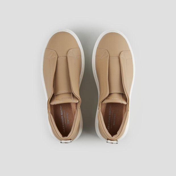 Sneakers Alexander Smith wembley slip-on donna in pelle beige - 6