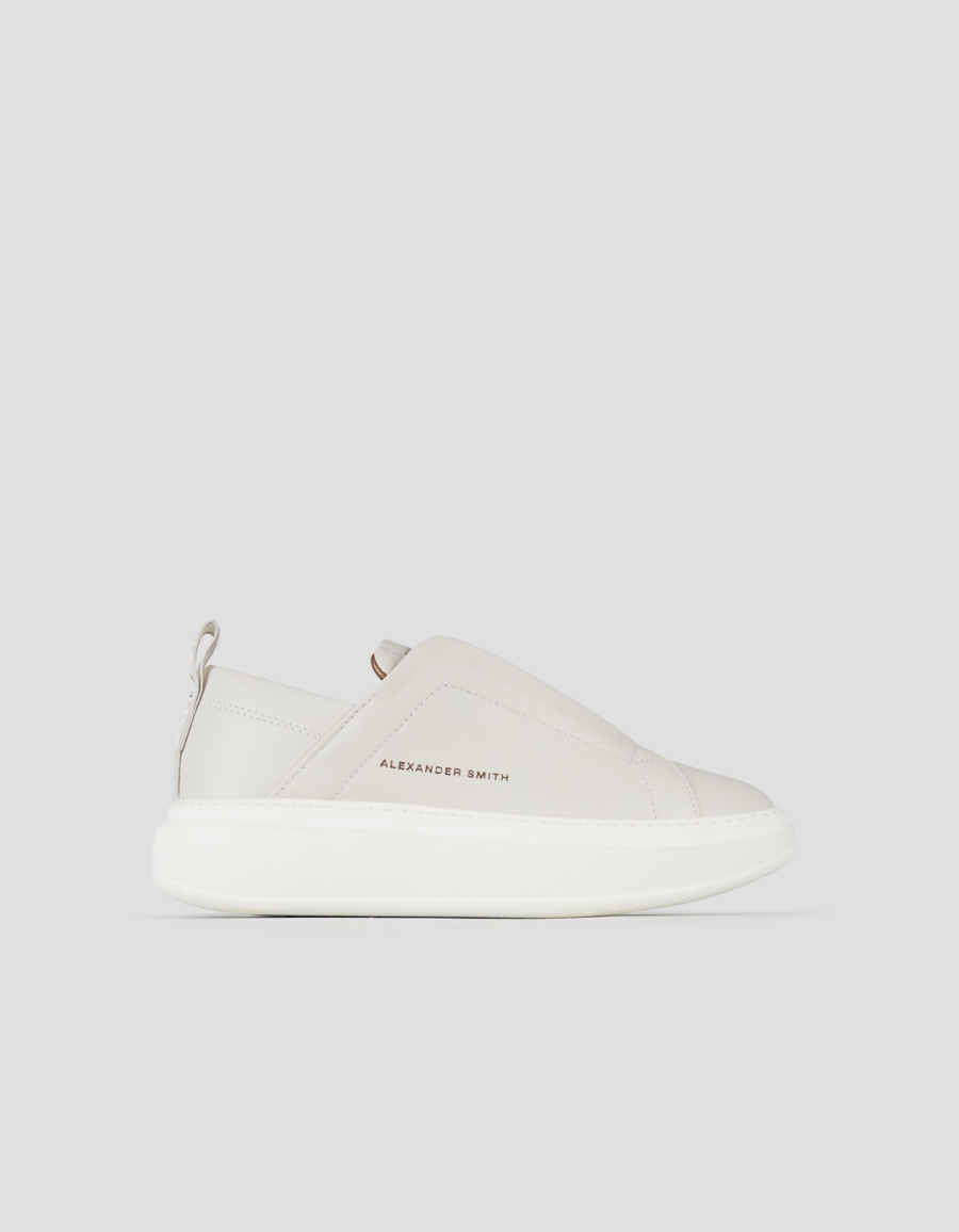 Sneakers Alexander Smith wembley slip-on donna in pelle bianca - 1