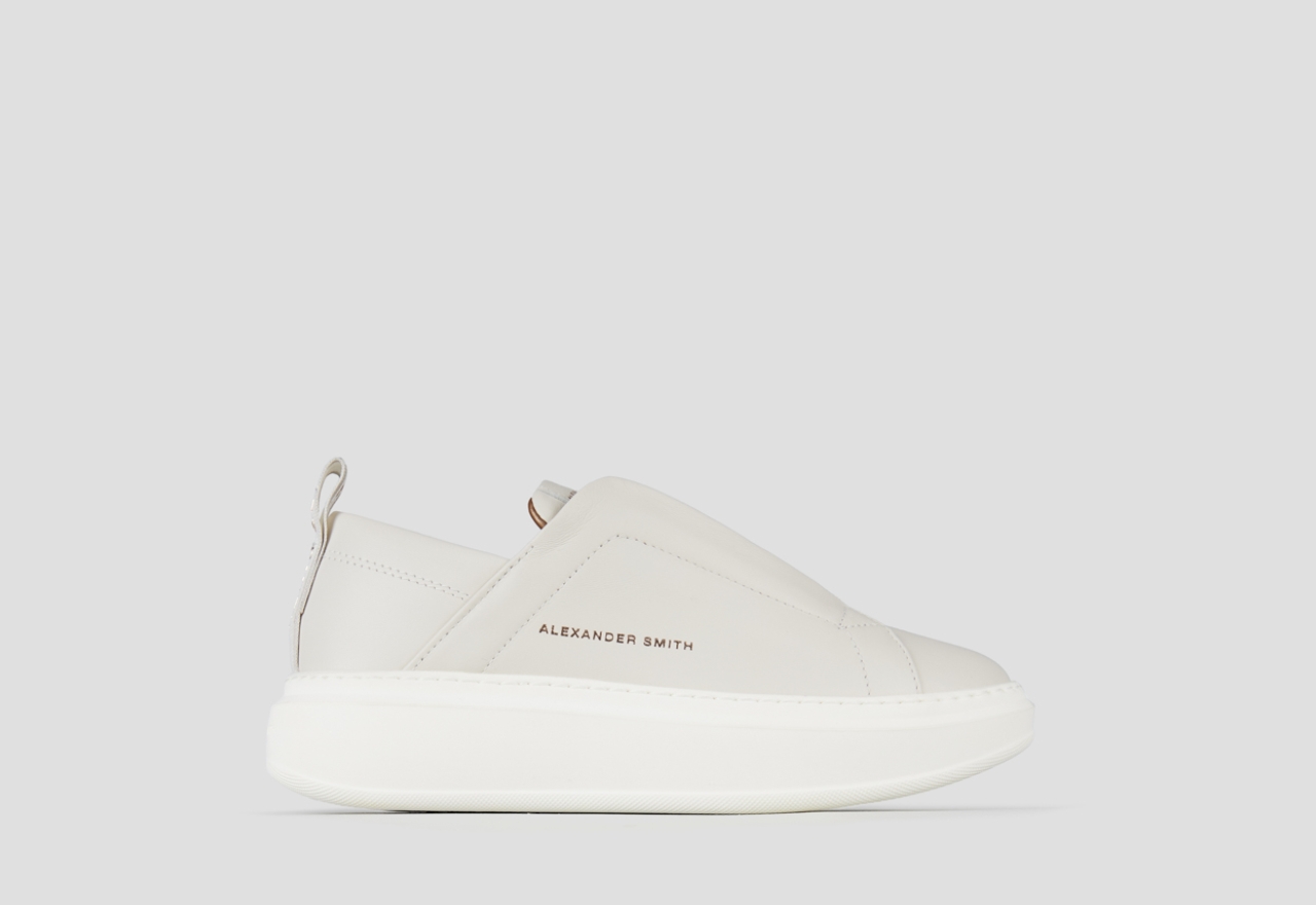 Sneakers Alexander Smith wembley slip-on donna in pelle bianca - 1