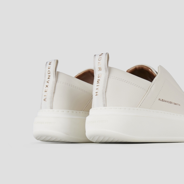 Sneakers Alexander Smith wembley slip-on donna in pelle bianca - 5