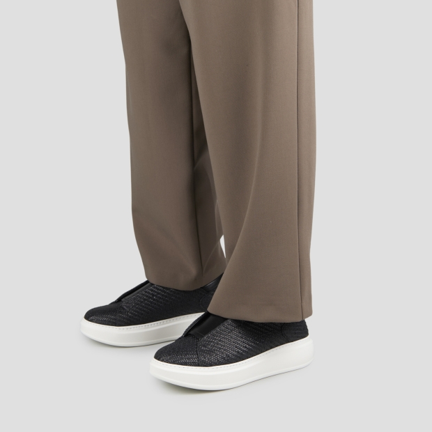 Sneakers Alexander Smith wembley slip-on uomo in pelle intrecciata nera - 2