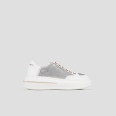 Lancaster Donna in pelle bianca con inserti in strass argento