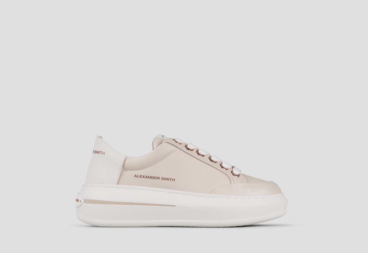 Sneakers Alexander Smith lancaster donna in pelle rosa e tallone bianco - 1