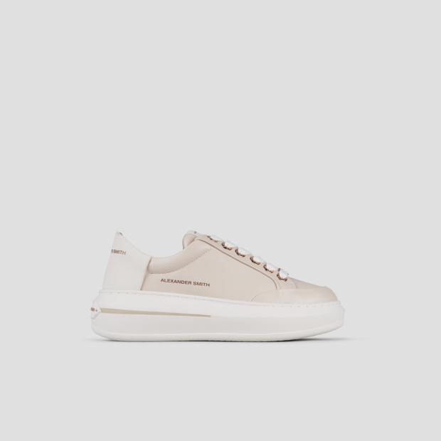 Sneakers Alexander Smith lancaster donna in pelle rosa e tallone bianco - 1