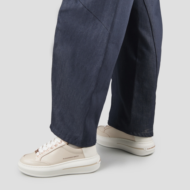 Sneakers Alexander Smith lancaster donna in pelle rosa e tallone bianco - 2