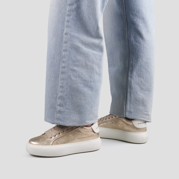 Sneakers Alexander Smith soho donna in laminato stropicciato oro - 2