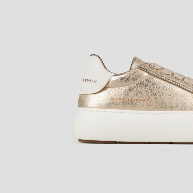 Sneakers Alexander Smith soho donna in laminato stropicciato oro - 3