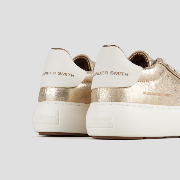 Sneakers Alexander Smith soho donna in laminato stropicciato oro - 5