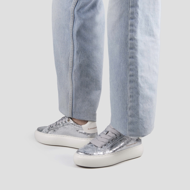 Sneakers Alexander Smith soho donna in laminato stropicciato argento - 2