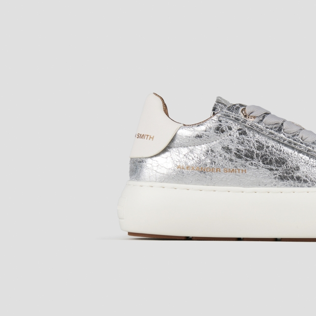 Sneakers Alexander Smith soho donna in laminato stropicciato argento - 3