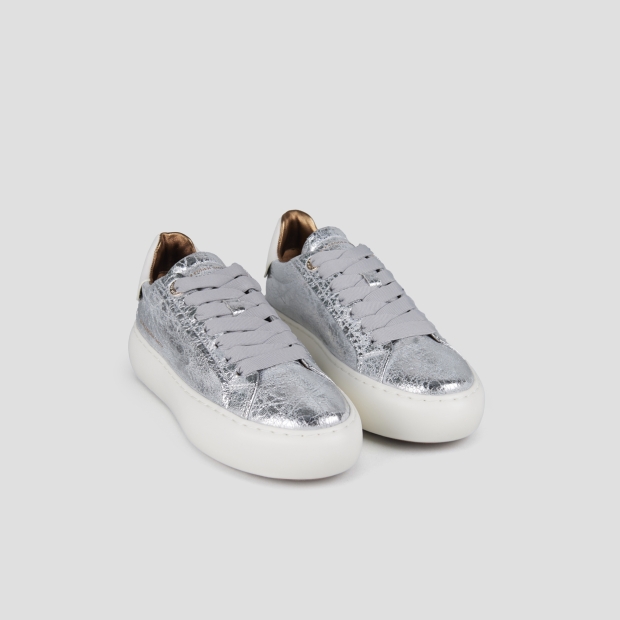 Sneakers Alexander Smith soho donna in laminato stropicciato argento - 4