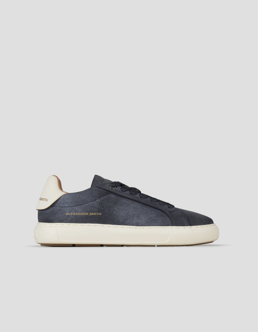 Sneakers Alexander Smith soho uomo in suede nero e tallone in pelle bianca - 1