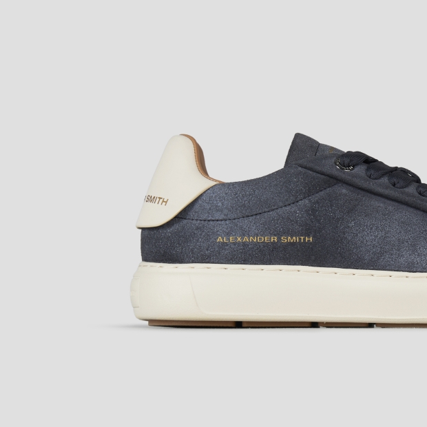 Sneakers Alexander Smith soho uomo in suede nero e tallone in pelle bianca - 3