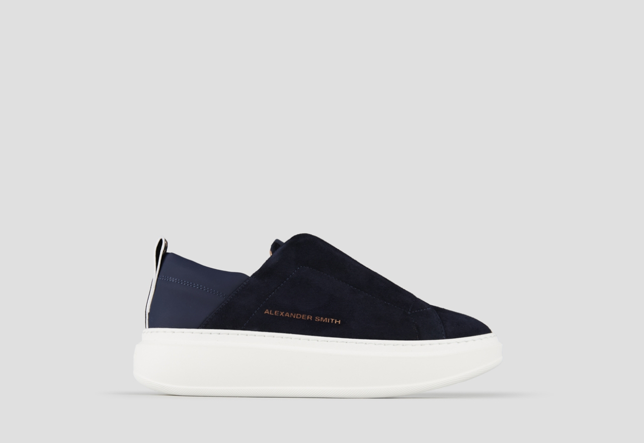 Sneakers Alexander Smith wembley slip-on donna in camoscio blu - 1