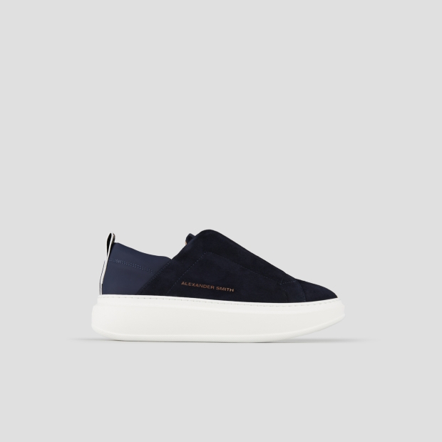 Sneakers Alexander Smith wembley slip-on donna in camoscio blu - 1