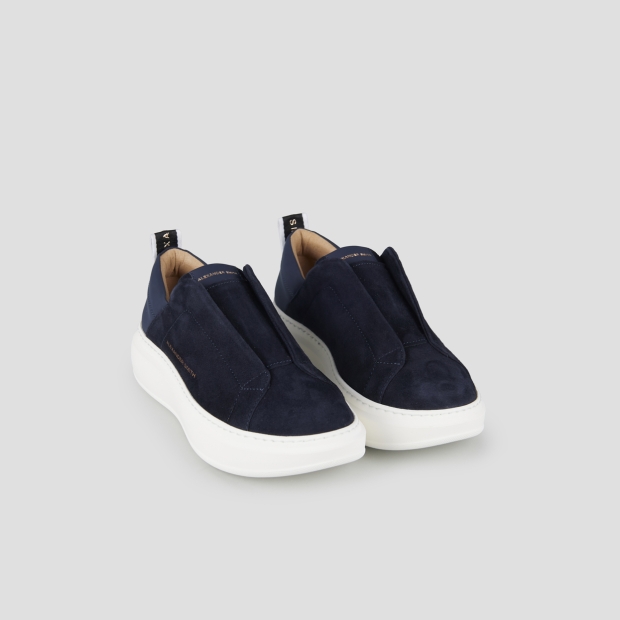 Sneakers Alexander Smith wembley slip-on donna in camoscio blu - 4