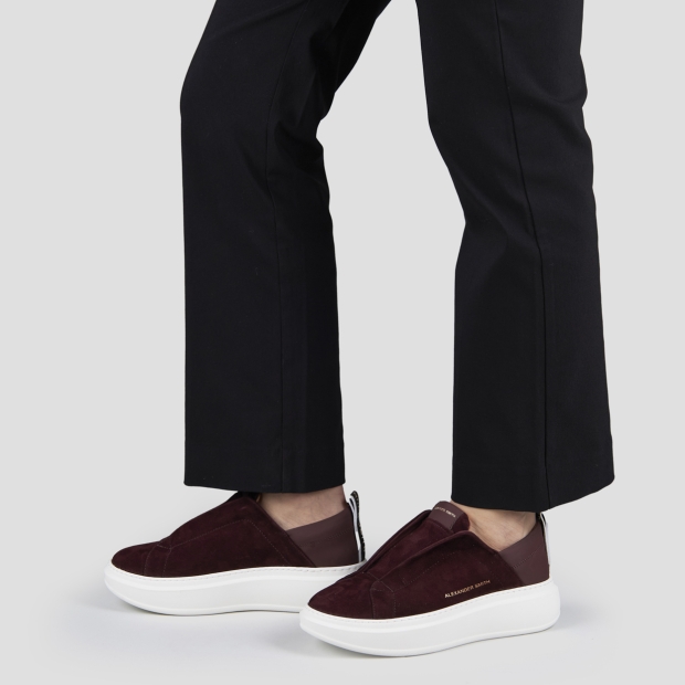 Sneakers Alexander Smith wembley slip-on donna in camoscio bordeaux - 2