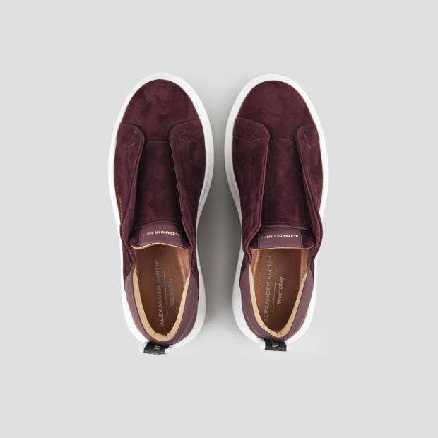 Sneakers Alexander Smith wembley slip-on donna in camoscio bordeaux - 6