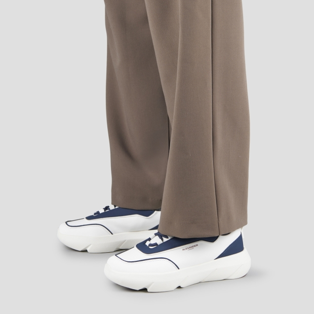 Sneakers Alexander Smith eclipse uomo in pelle bianca con inserti blu - 2