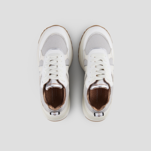 Sneakers Alexander Smith victoria donna in pelle e tessuto tecnico con dettagli laminati argento - 6