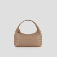 Chloe Small borsa a spalla in pelle intrecciata beige