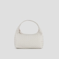 Chloe Small borsa a spalla in pelle intrecciata bianca