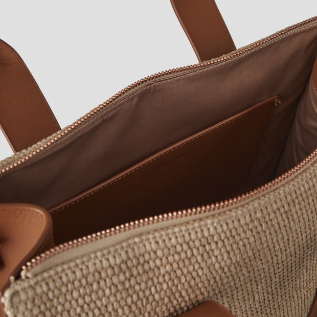 Sneakers Alexander Smith jane medium borsa a mano con tracolla in rafia e manico marrone - 7