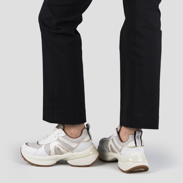 Sneakers Alexander Smith victoria donna in pelle e tessuto tecnico con dettagli laminati oro - 2