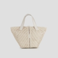 Lauren Medium borsa a mano con tracolla in intrecciato bianco
