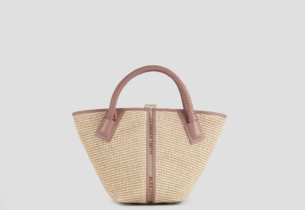 Sneakers Alexander Smith lauren borsa a mano con tracolla in rafia beige e manico intrecciato nude - 1