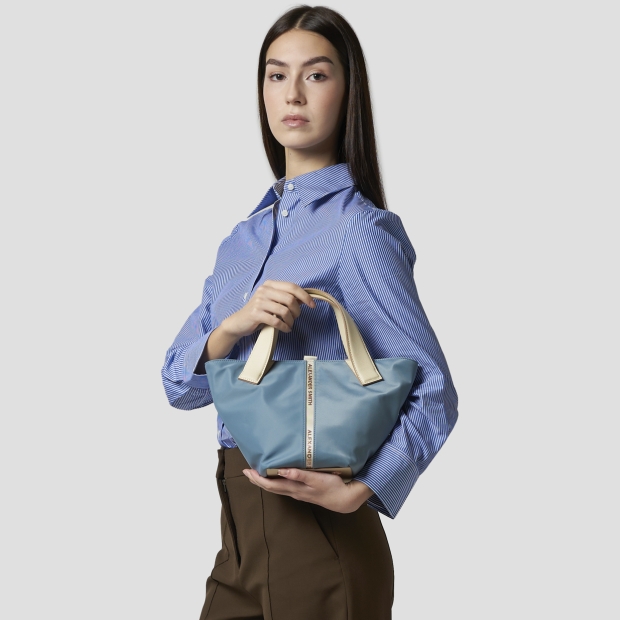 Sneakers Alexander Smith lauren small borsa a mano con tracolla in nylon azzurro - 2