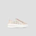 Lancaster Donna in pelle beige con inserto in laminato nuvolato