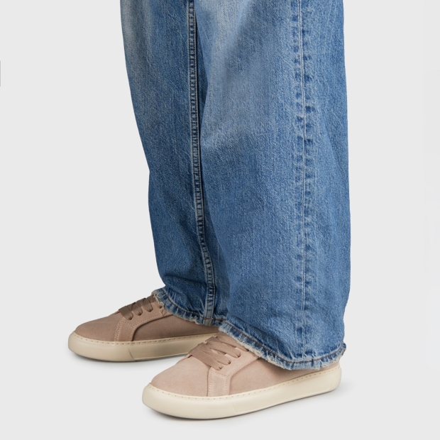 Sneakers Alexander Smith soho uomo in suede beige e tallone in pelle bianca - 2