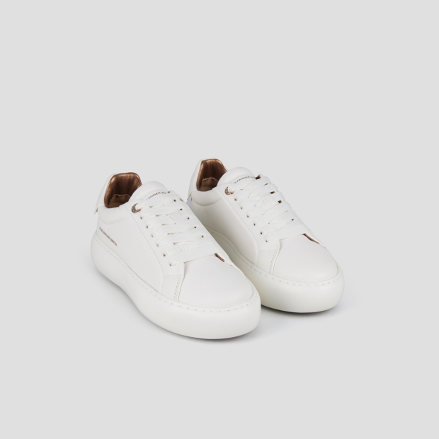 Sneakers Alexander Smith soho donna in pelle liscia bianca - 4