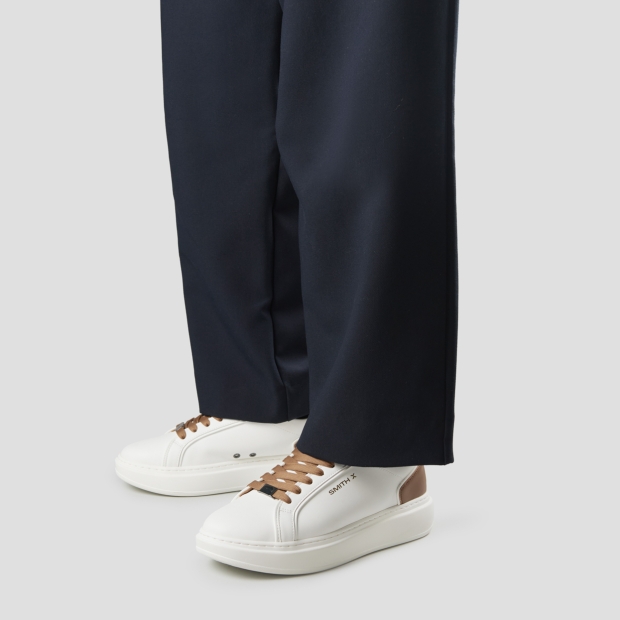 Sneakers Alexander Smith stone uomo in bianco con dettagli marroni - 2