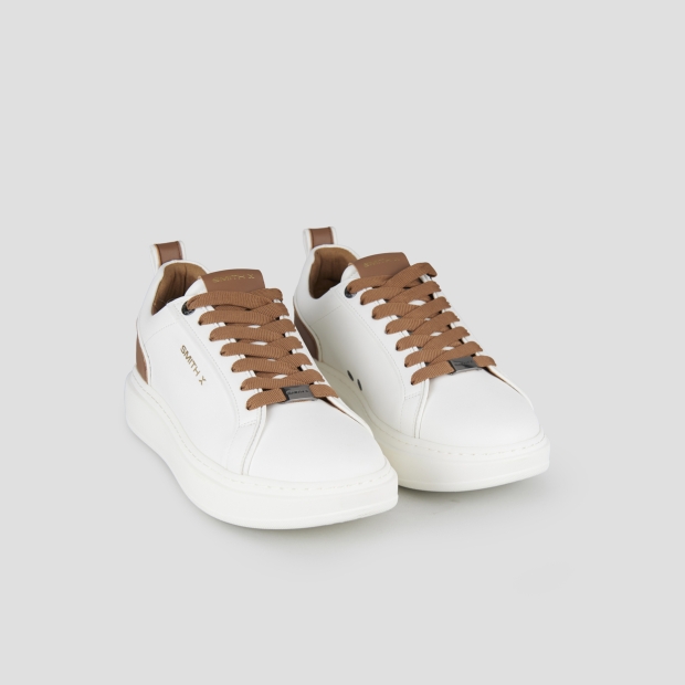 Sneakers Alexander Smith stone uomo in bianco con dettagli marroni - 4